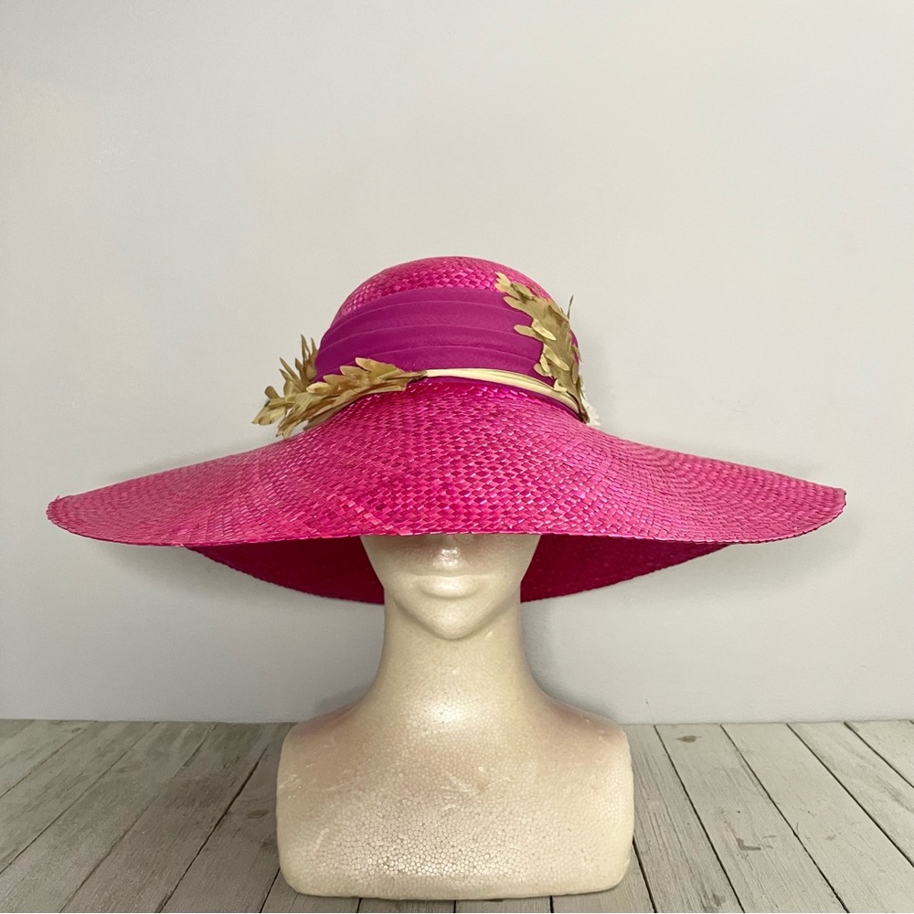 Miss Bierner Vintage Wide Brim Straw Hat